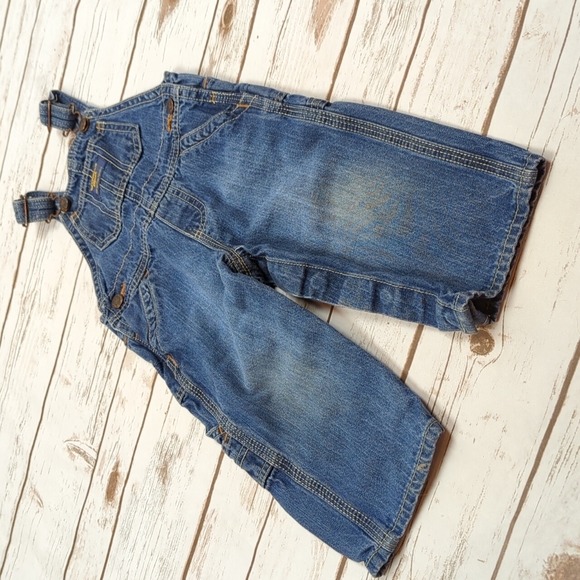 OshKosh B'Gosh Denim Overalls 12M - Picture 2 of 5